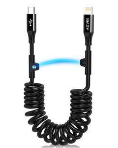  Coiled Short USB-C to USB-C Charging Cable [USB-IF Certified] 3ft Black C to C