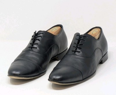 Santoni  Cap Toe Oxford Black Leather Men s Shoes Size 11 D