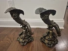 ANTIQUE ART NOUVEAU Spelter metal CORNUCOPIA CHERUB CENTREPIECE VASE c1900s