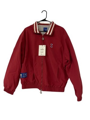 Zara x Champion Mens Technical Patch Jacket coat Large Red Full Zip 0155/900 NWT