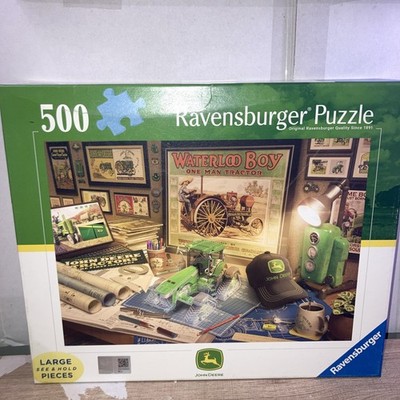 Ravensburger 500pc Puzzle JOHN DEERE Tractors History 27'' x 20''appx. New Sealed