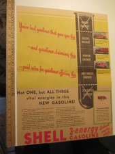 newspaper ad 1932 SHELL Oil gasoline automobile car test tube 3 energy