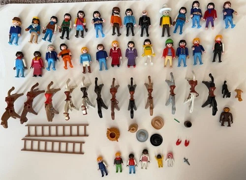 HUGE Lot Of Playmobil Geobra Vintage Figures stamped from 1974 to 1990