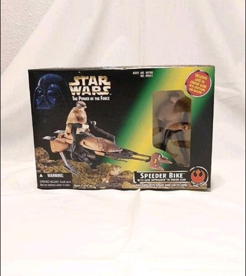 Star Wars The Power of the Force speeder bike. Luke  Endor gear explodes /ejects
