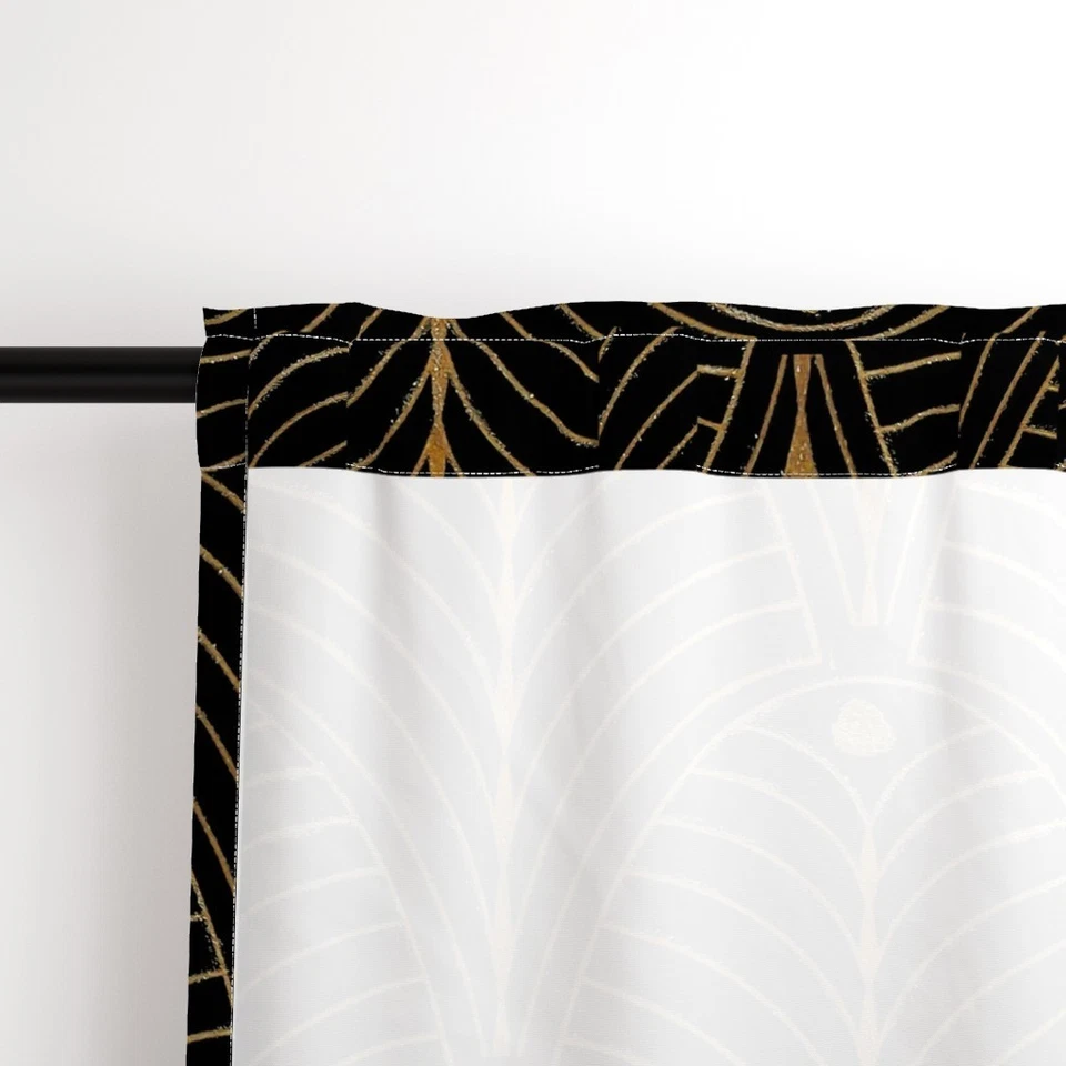 Panel de cortina personalizado impreso Art Deco vieiras Art Deco negras Art Nouveau años 20 Foto 3 de 4