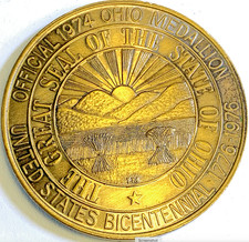 Official 1976 Ohio Revolution Bicentennial Bronze Medallion – Lincoln Mint