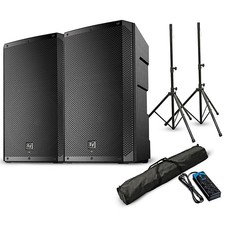 ElectroVoice ELX20012P 12" Powered Speaker Pair with Stands and Power Strip