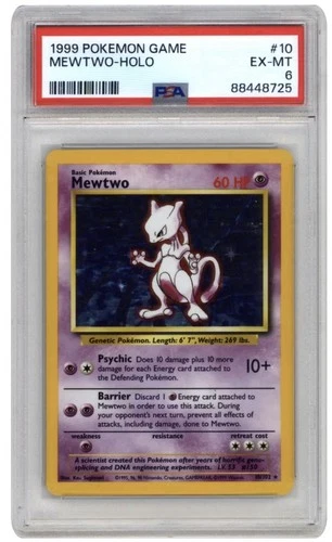 1999 Pokemon Game Mewtwo 010/102 Base Set Holo PSA 6