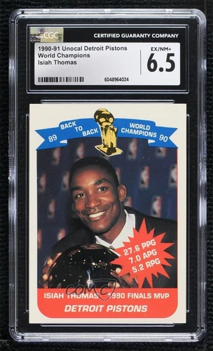 1990 Unocal Detroit Pistons World Champions Isiah Thomas CGC 6.5 HOF