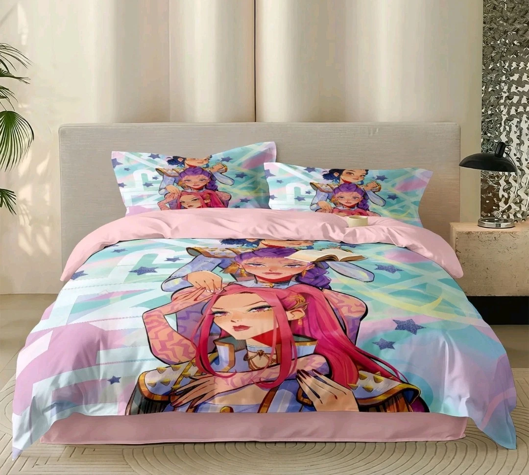 K Pop Demon Hunters Bedding Set with Duvet Cover and Pillowcases