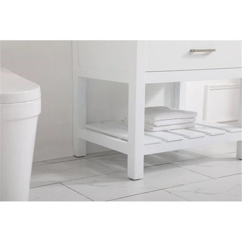 Elegant Decor Clement 30" MDF Single Bathroom Vanity with Backsplash in White - Picture 5 of 8