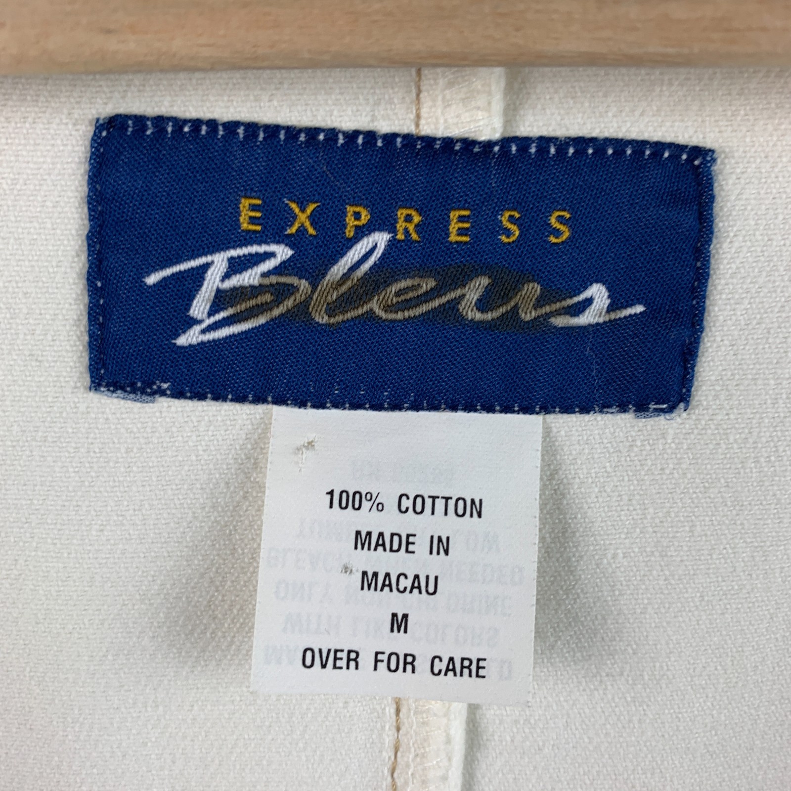 Express Blues Jacket Creme Collared Double Breast… - image 10