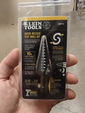 Klein Tools QRST14 Step Drill Bit, Quick Release, Spiral Flute, 3/16 to 7/8 In