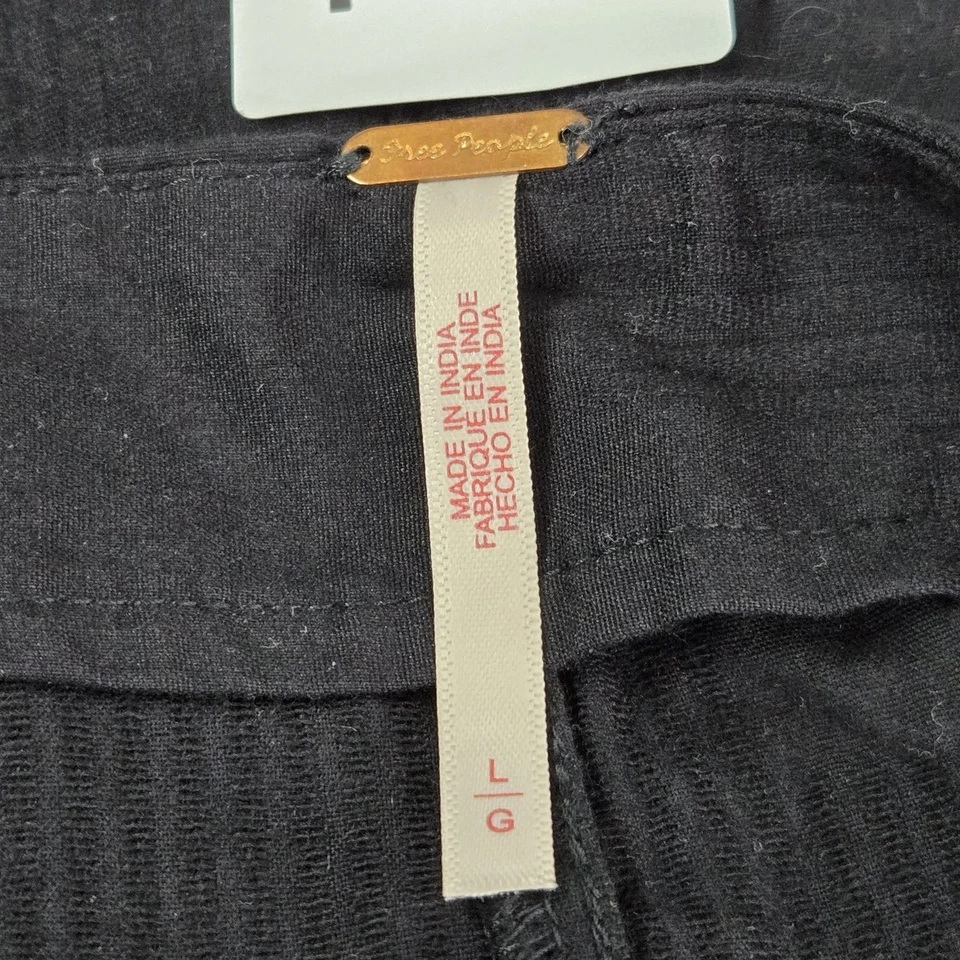 Pantalones Cortos Mujer Free People L Negro Tiro Alto Botón 1.5" Entrepierna Foto 4 de 4