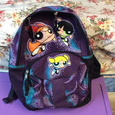 Vintage Powerpuff Girls Cartoon Network Full Size Backpack knapsack collectible