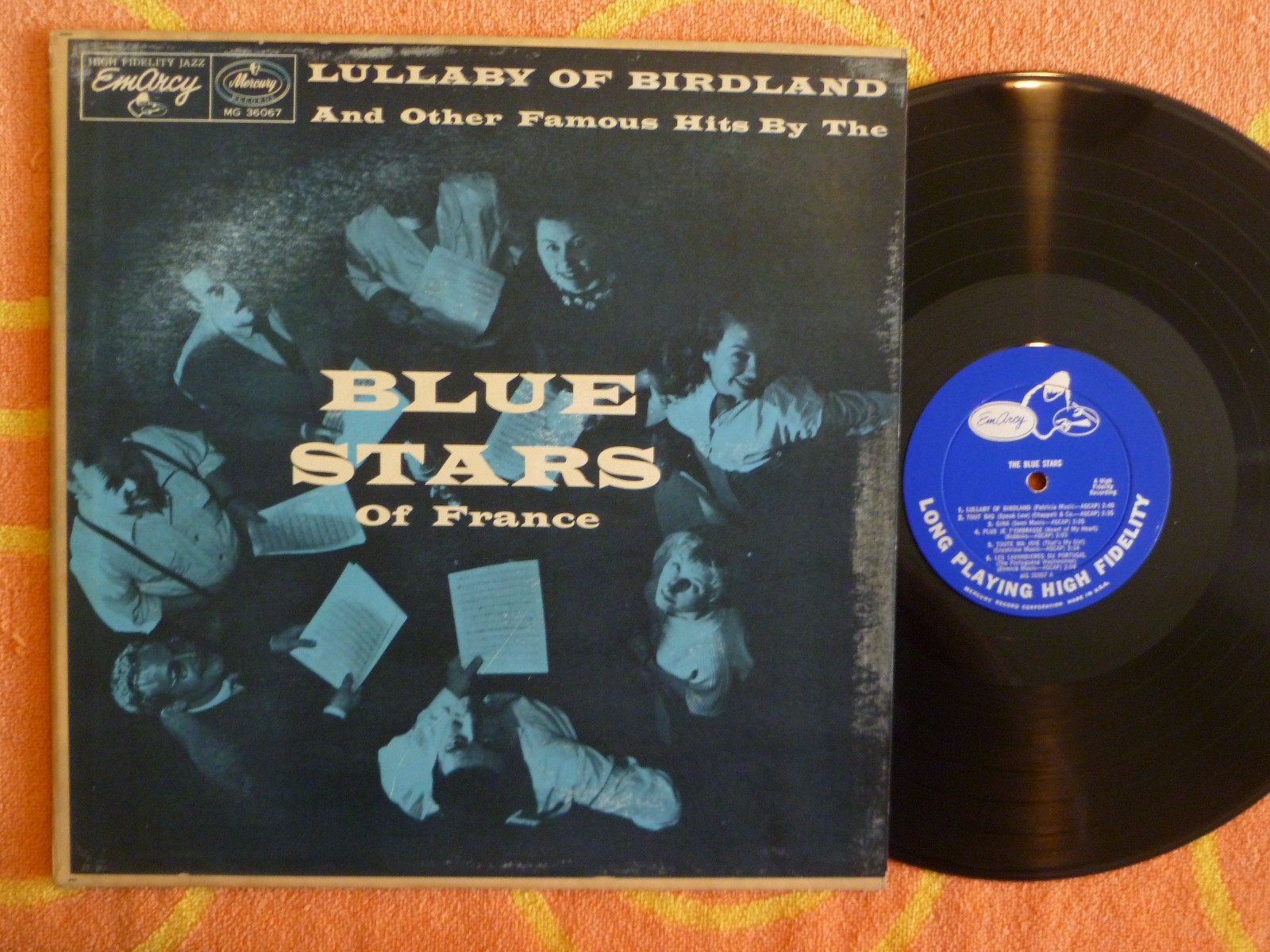 LES BLUE STARS (OF FRANCE) Lullaby Of Birdland LP EmArcy 1956 Mono