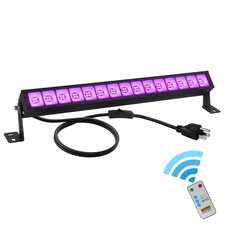 48W LED Black Light Bar Plug Switch Remote Control 22x22ft Glow Party