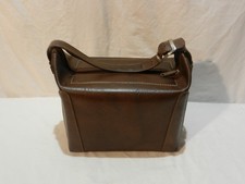 Vintage Vinyl Hardshell Camera Case with Shoulder Strap Brown