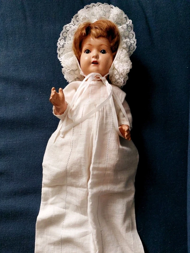 ÀDORABLE PETIT POUPON ANCIEN PORCELAINE 30 CMS - Photo 2/4