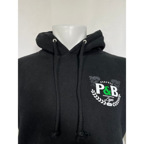 Papas & Beer Cerveza Mexico Black Pullover Hoodie Men's MEDIUM - Picture 4 of 10