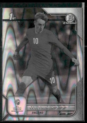 2022 Bowman Chrome Road to UEFA U21 Euros #10 Cole Palmer Black and White RayWav