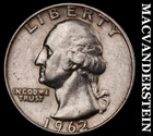 1962 Silver Washington Quarter-Scarce Better Date No Reserve #i3090