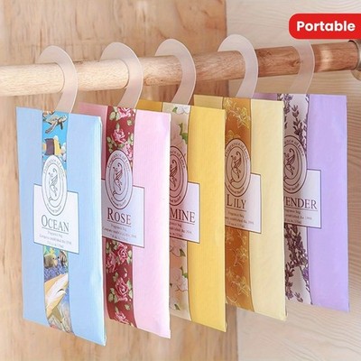 5PCS Scented Closet Sachets Hanging Odor Eliminator Air Freshener Bags Home