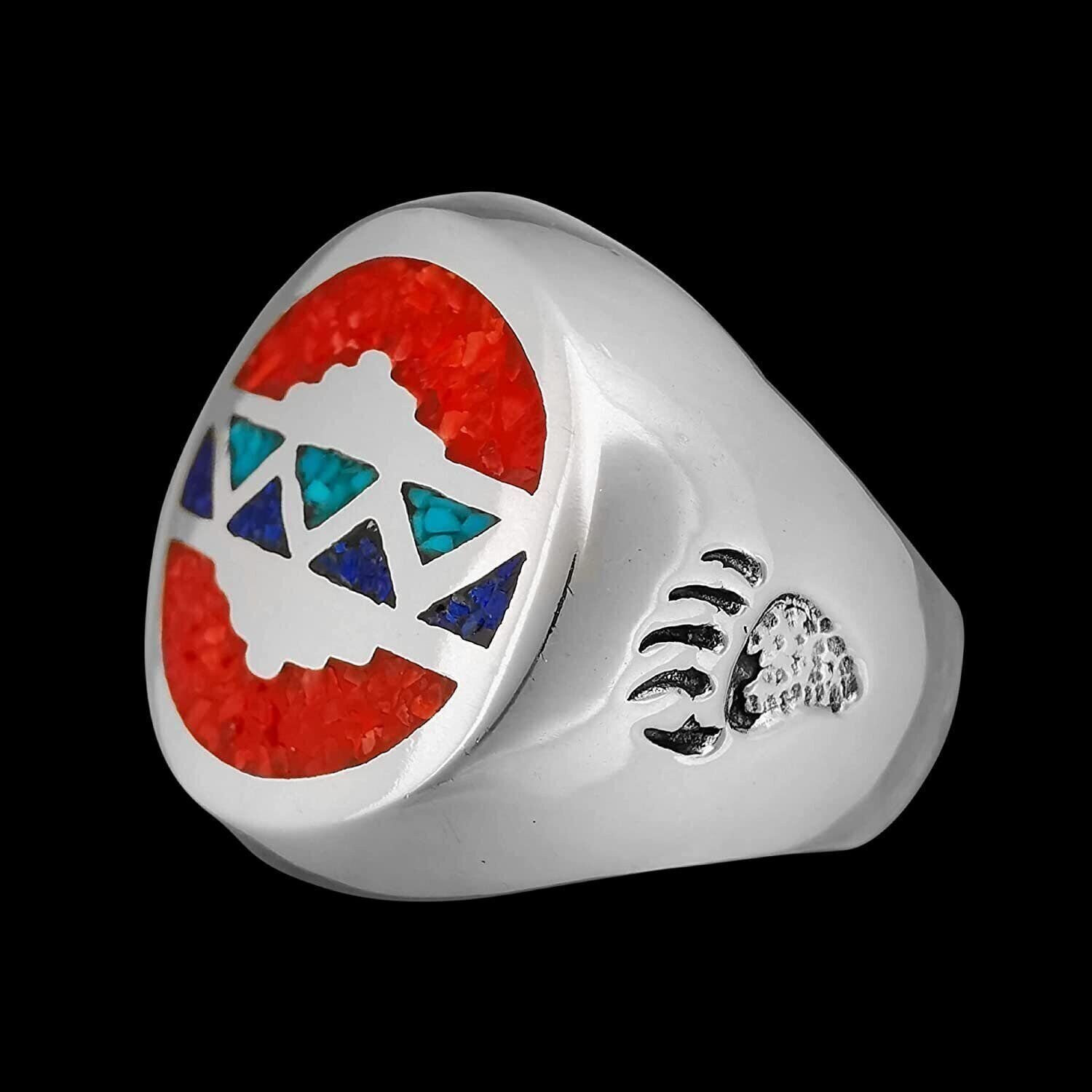 Acoma, Tribal Ring, Pueblo Ring, 925 Sterling Silver Ring, Bear Claw Ring,...
