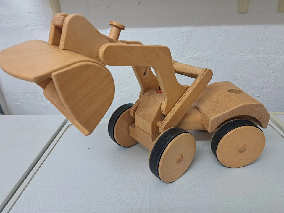 NIC 1875 Creamobil Radlader Schaufellader Holz Buche 49x18,5x25cm vollbeweglich - Bild 2 von 3