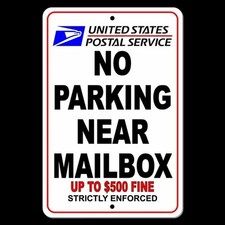 No Parking Near Mailbox Sign 8" x 12" Sign SNP019 warning driveway do not block