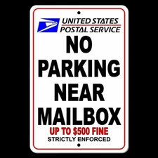 No Parking Near Mailbox Sign 8" x 12" Sign SNP019 warning driveway do not block
