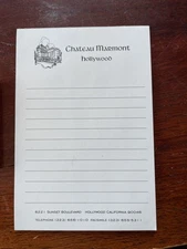 AUTHENTIC Vintage Chateau Marmont Hotel Notepad 