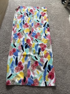 Kate Spade Paintball Floral Shower Curtain Cotton Blend Colorful Modern Abstract