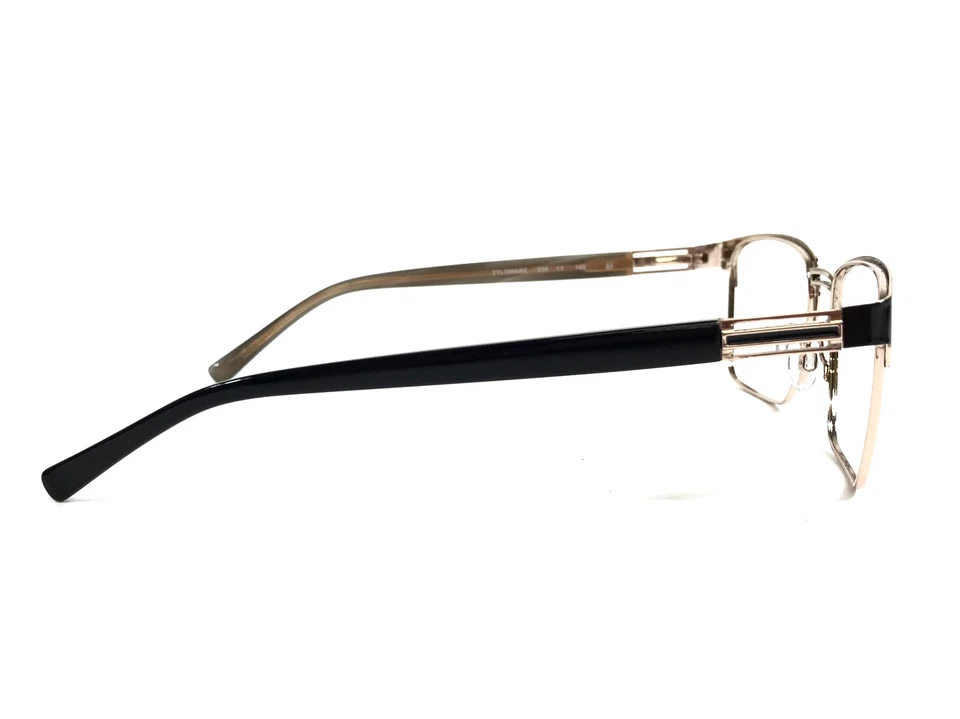 Randy Jackson Eyeglasses Frames 1103 ZYLOWARE 235 Black Gold Rectangle 54-18-145 - Image 3 of 4