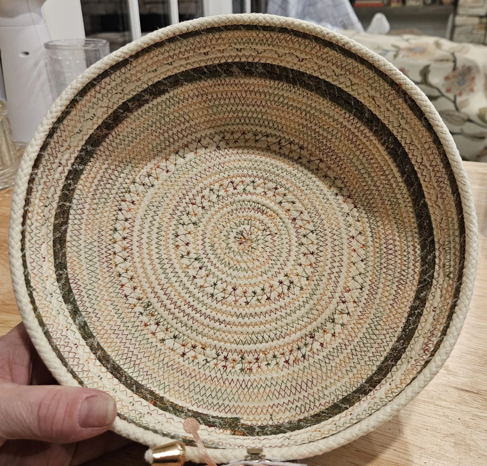 Cesta de cuerda hecha a mano / cuencos envueltos adornados incrustaciones ÚNICO EN SU CLASE HECHO A MEDIDA Foto 4 de 4