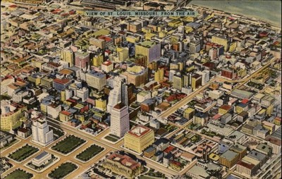 Aerial View St Louis Missouri vintage postcard h342