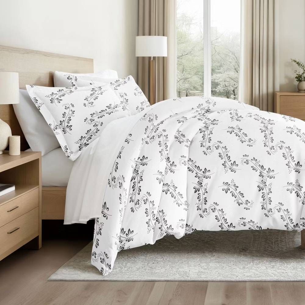 Quatrefoil - Farmhouse Vine Prints 3PC Duvet Cover - Shams Set Ultra 8590₽