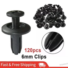 6MM Bumper Clips Car Auto Hole Plastic Rivets Fastener Fender Push Pin 120 Pcs