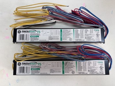 Lot of 2 GE UltraStart GE454MVPS90-F T5 HO Ballasts 120-277V New