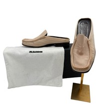 Jil Sander Beige Leather Mule Loafers Women E...