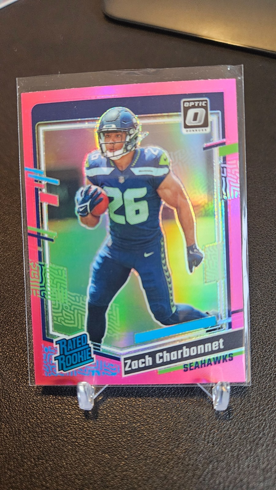 2023 Panini Donruss Optic - Rated Rookie Zach Charbonnet #294 Pink Prizm (RC)