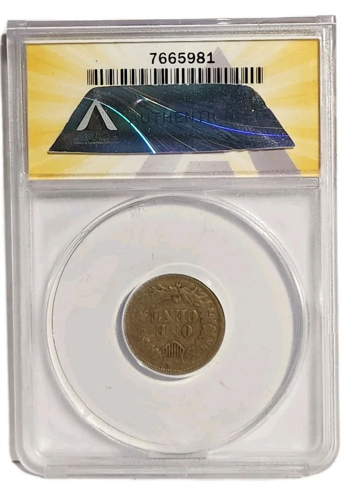 1860 Indian Head Cent, graded VG 10  Anacs - Image 3 of 4