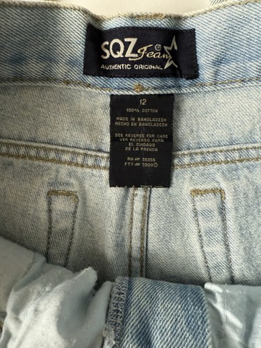 Girls SQZ Jeans Size 12 Lite Blue All Cotton High Waist Vintage EUC Flare Jeans - Picture 2 of 9