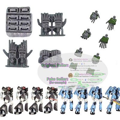 for HG 1/144 Zaku The Origin Zeon MS Model Anubis RESIN Fisted Hilts Hands TX013