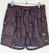 Speedo Men's Swimming Shorts M Polyester Black/red 33"-35"  Elastic Waist