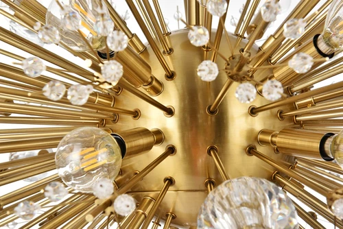 Elegant Lighting Vera 42" Crystal Starburst Oval Pendant In Gold - Picture 5 of 9