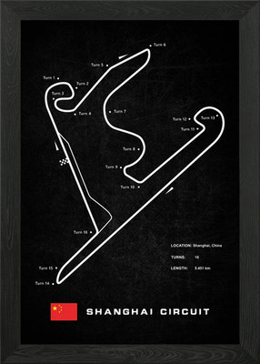 Shanghai Circuit Textur gerahmtes Wandbild Poster Leinwanddruck Bild