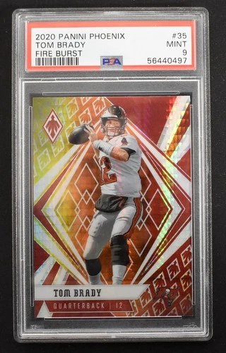Tom Brady 2020 Panini Phoenix Fire Burst #35 Tampa Bay Bucaneers PSA 9 MINT