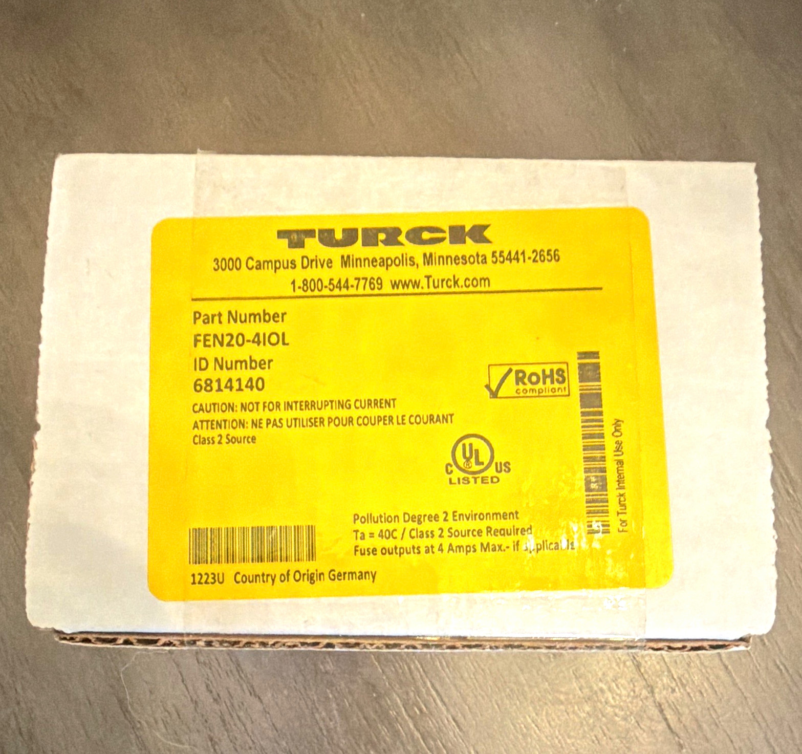 Turck FEN20-4IOL (ID Number 6814140) PLC Ethernet I/O Module - Brand New