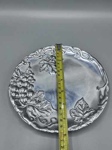 Arthur Court grape vine cheese plate aluminum 8" 2000 - Picture 10 of 11